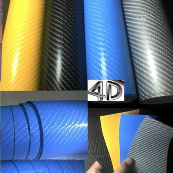 

Sunice one roll 1.52x18m 4D Carbon Fiber Vinyl car Wrap vinyl film High Glossy Bubble Free Air Release Texture Sheet Roll Film Car Wrapping car stickers
