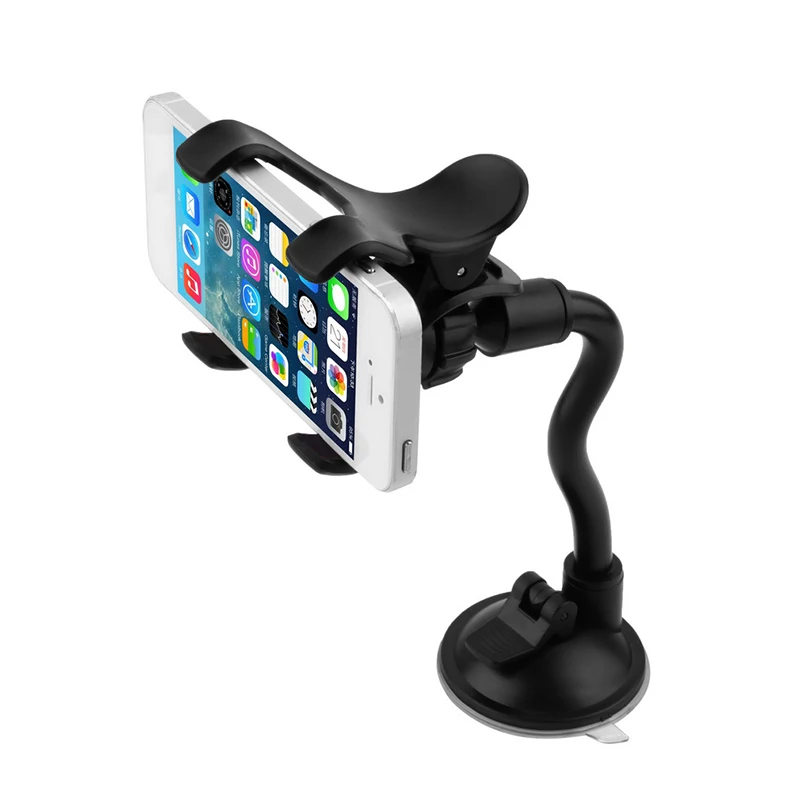 Black 360° Phone Car Holder Scalable Glass Suction Cup Desk In Car Mobile Holder Stand Large Screen Smartphone GPS Auto Bracket car mount phone holder