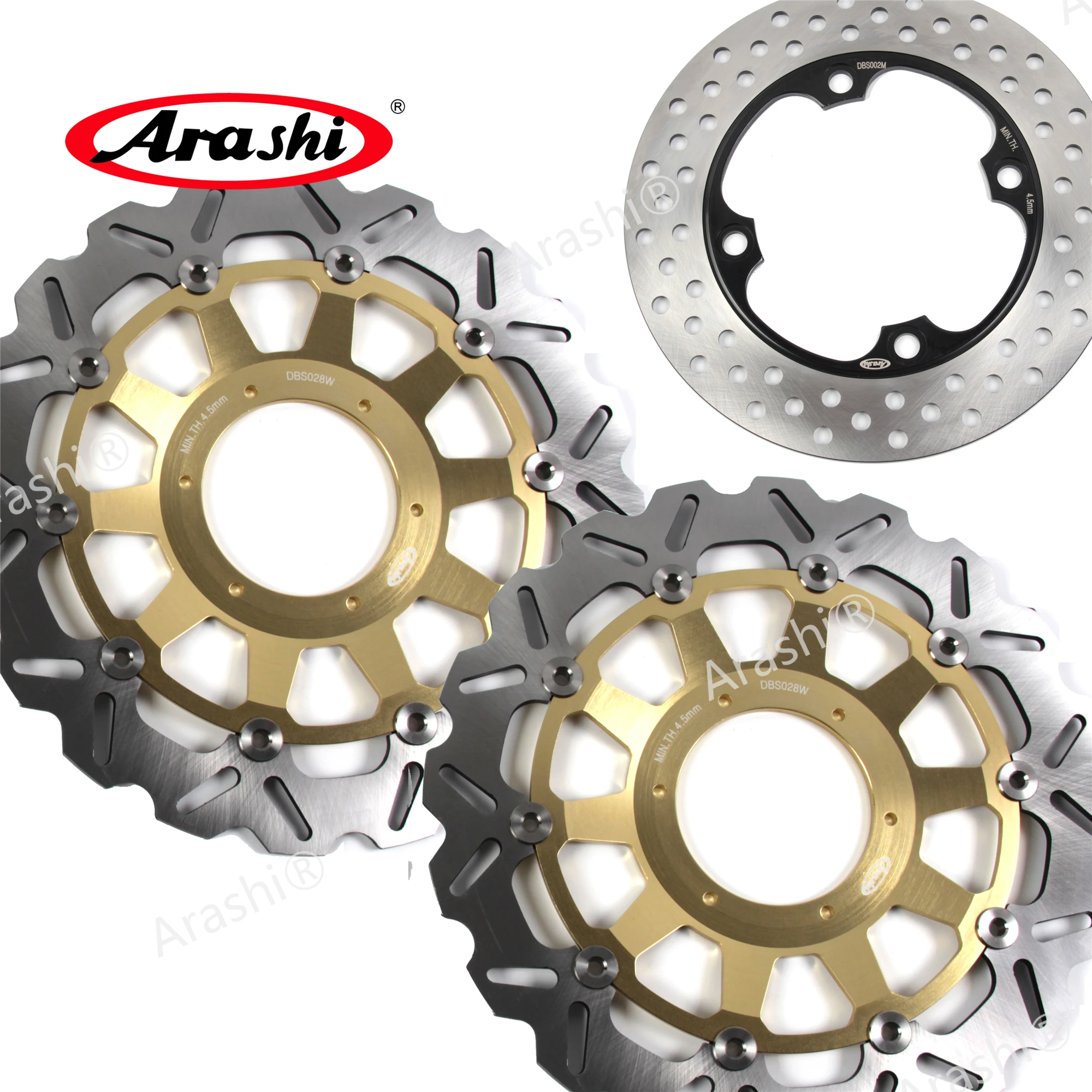 

ARASHI CBR954 Full Floating Brake Disc For HONDA CBR954RR 2002 2003 CBR 954 RR Front Rear Brake Rotors GOLD BLACK