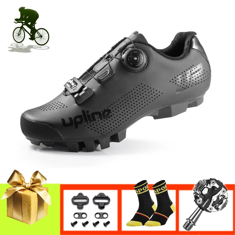 

Mountain Bike Shoes Add SPD Pedals Breathable Self-locking Sapatilha Ciclismo Mtb Cycling Sneakers Rotating Button Riding Sports