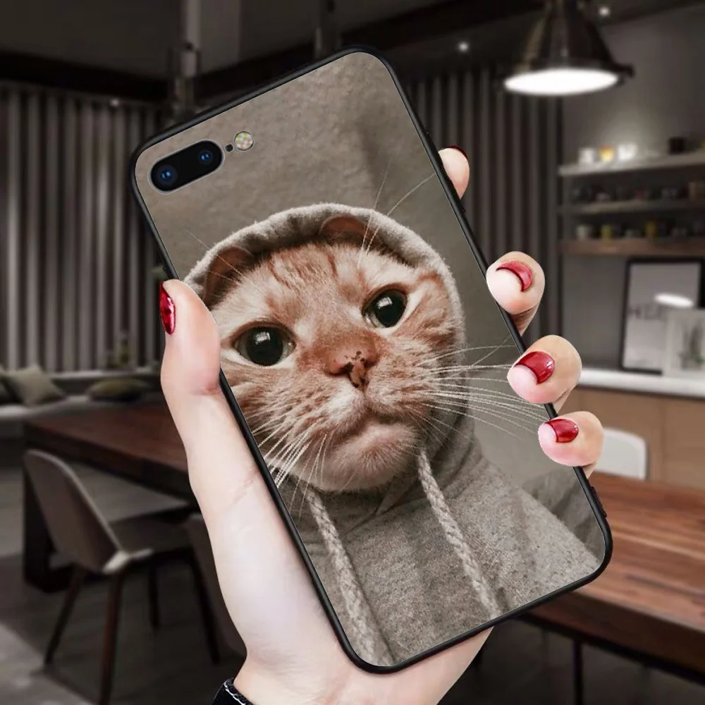 Для iphone 7 8 чехол Moe cat Обложка черный мягкий для телефона 7plus 8plus|Чехлы-накладки| |