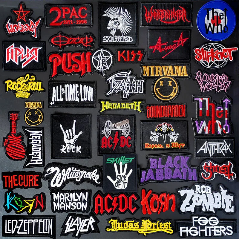 

ROCK BAND DIY Clothe Embroidery PUNK POP MUSIC Patch Applique Ironing Clothing Sewing Supplies Decorative Badges Patches