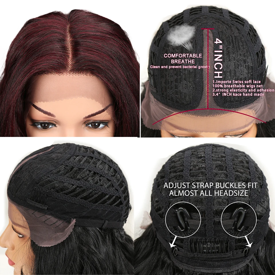 M Wig 20 дюймов Ombre цвета: золотой темно красный длинные волнистые волосы перукасы