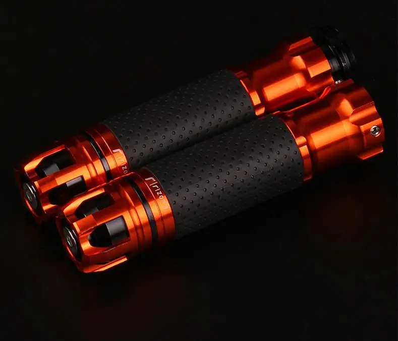 Универсальная мотоциклетная ручная резиновая педаль Байкерская ручка скутера ручки модифицированный руль дроссельной заслонки поворотная рукоятка оснастка ручки - Цвет: Оранжевый