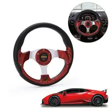 Универсальный 320 мм Дрифт руль из искусственной кожи F1 Ступица колеса Кнопка рулевого колеса аксессуары из алюминиевого сплава