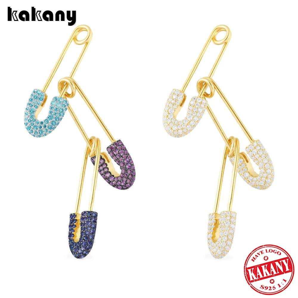 

KAKANY Glamour Fashion 925 Sterling Silver Original 1: 1 Copy, Single Multicolor Pin Earrings Earrings Women Luxury Jewelry Gift