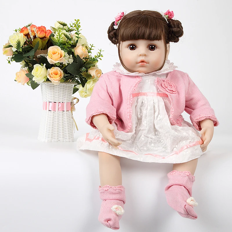 Возрожденный ребенок кукла 45 см мягкий силиконовый детский кукла Boneca мальчик Женская Кукла Brinquedos прекрасная реальность bebe сюрприз возрожденная кукла