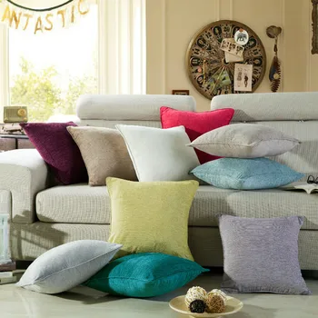 

GYK006 Solid Colors Linen Cotton Cushion Case (No filling)Polyester Home Decor Bedroom Decorative Sofa Car Throw Pillows