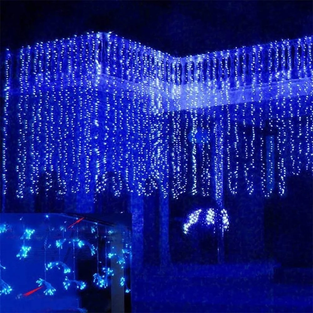 LED3* 3 занавески световые сказочные гирлянды Рождественское украшение гирлянды уличный занавес садовый декор