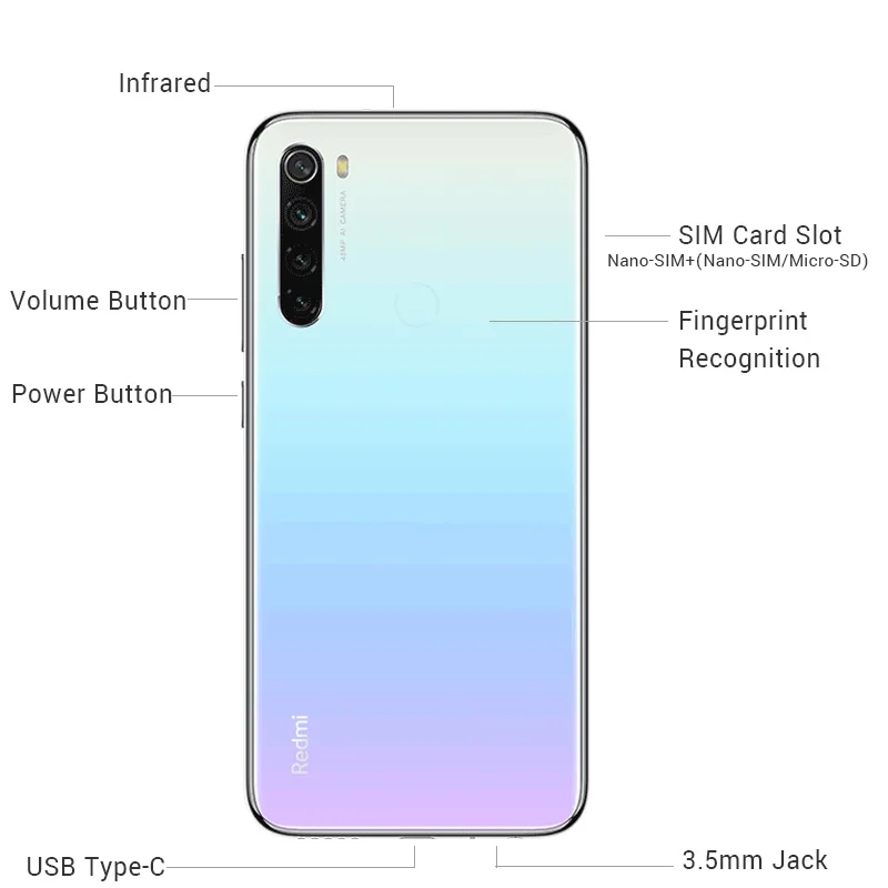 Смартфон Xiaomi Redmi Note 8 с глобальной прошивкой 6 ГБ 128 Восьмиядерный процессор Snapdragon