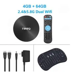 4G 64G I8-B T95Q S905X2 Android телеприставка Ethernet 1000 м 4 ГБ ОЗУ 64 ГБ 32 ГБ 4 к H.265 2,4 г/5 г WiFi 3D ТВ приставка - Цвет: 4G 64G I8-B