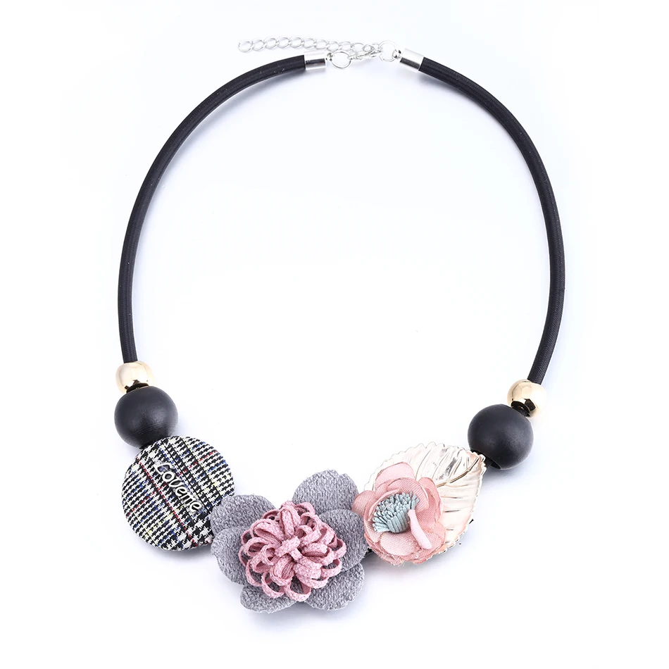 Модная женская веревочная цепочка, ожерелье s& Кулоны с цветком фарика, эффектное ожерелье Love Me для женщин, ювелирное изделие SP241