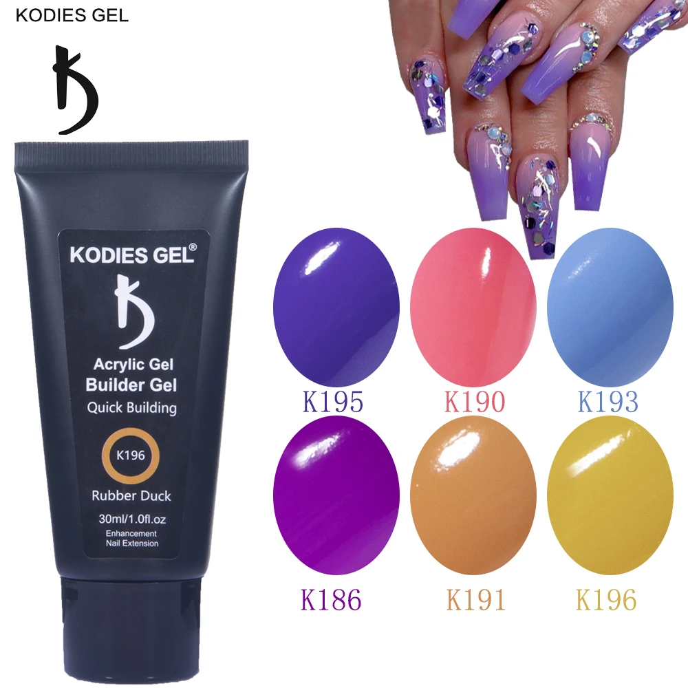 Гель-лак для ногтей KODIES акриловый фиолетовый синий желе дизайна 30 мл | Красота и