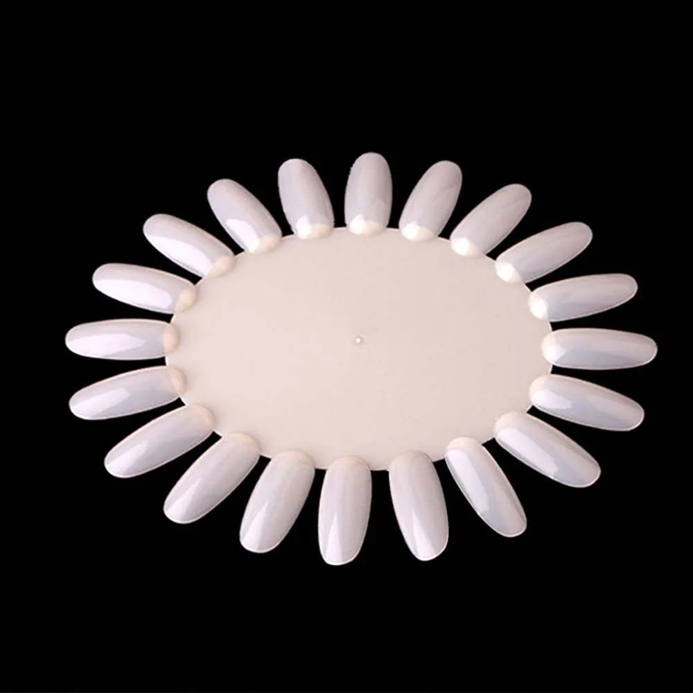 

5pcs Acrylic Oval False Nail Tips Display Nail Polish UV Gel Color Ellipse Palette False Tips Nail Art Salon Practice Tool