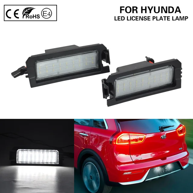 2Pcs LED Number License Plate Light lamp for Hyundai i30 PD PDE Fastback N PD Elantra GT Sonata Veloster Kia Rio Niro Cadenza 1