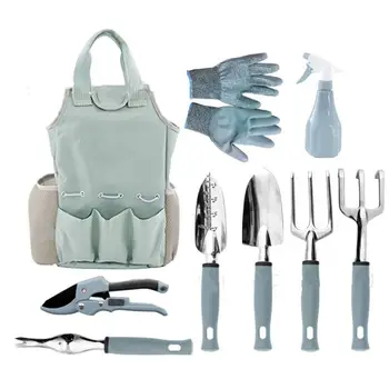

Garden Home 9 Piece Garden Tool Set Includes Folding Stool With Tool Bag Tools