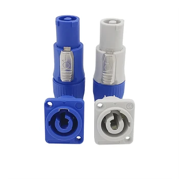 

3Pin NAC3FCA NAC3FCB Connector Male Plug Blue (Input)+White (Output) Plug+Female Socket 20A 250V AC Power LED Speakon Connector
