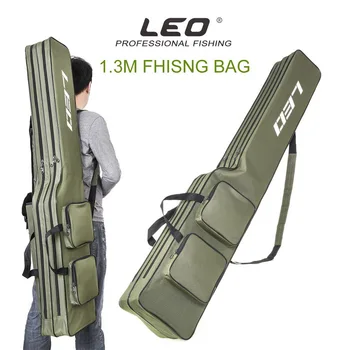 

LEO new 130cm Fishing Bag Oxford Cloth Folding Fishing Rod Reel Bag Fishing Tackle Storage Bags Travel Carry Case