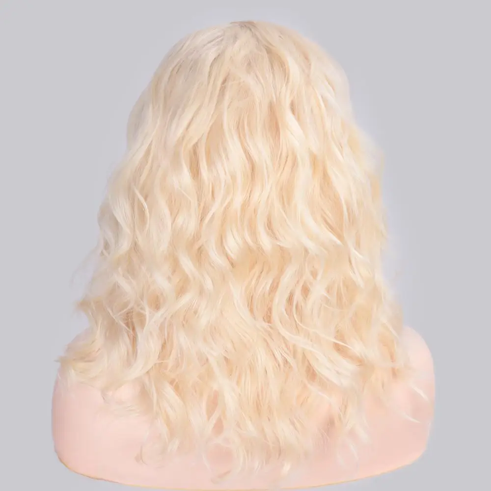 AISI BEAUTY 13*4 синтетические парики на кружеве короткие волнистые черные волосы для женщин часть косплей парик 613 блонд/розовый цвет - Цвет: 613