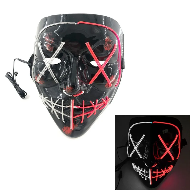 Halloween LED Light Up Party Masks The Purge Election Year Great Funny Flag Masks Festival Cosplay Costume Supplies Glow In Dark - Цвет: AS1097B