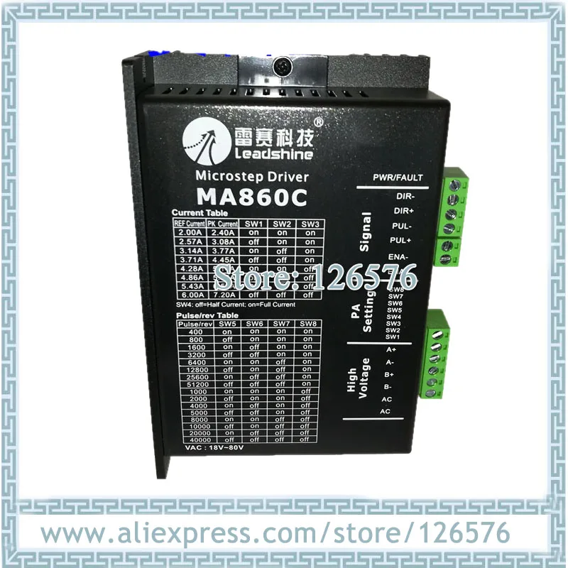 Leadshine драйвер MA860C Драйвер Шагового Электродвигателя 2 фазный двигатель привода 2.4A-7.2A 18V-80VAC адаптирован для 57/86 шаговый двигатель