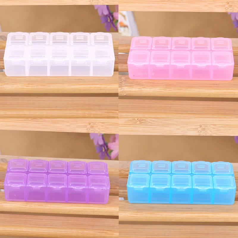 YYW-10-Cells-Jewelry-Box-Plastic-Rectangle-Storage-Box-Earring-Ring-Jewelry-Bead-Case-Container-Display