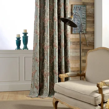 

High Precision Curtain Jacquard New Chinese Light Luxury Curtain European Blackout Curtains for Living Room and For Bedroom