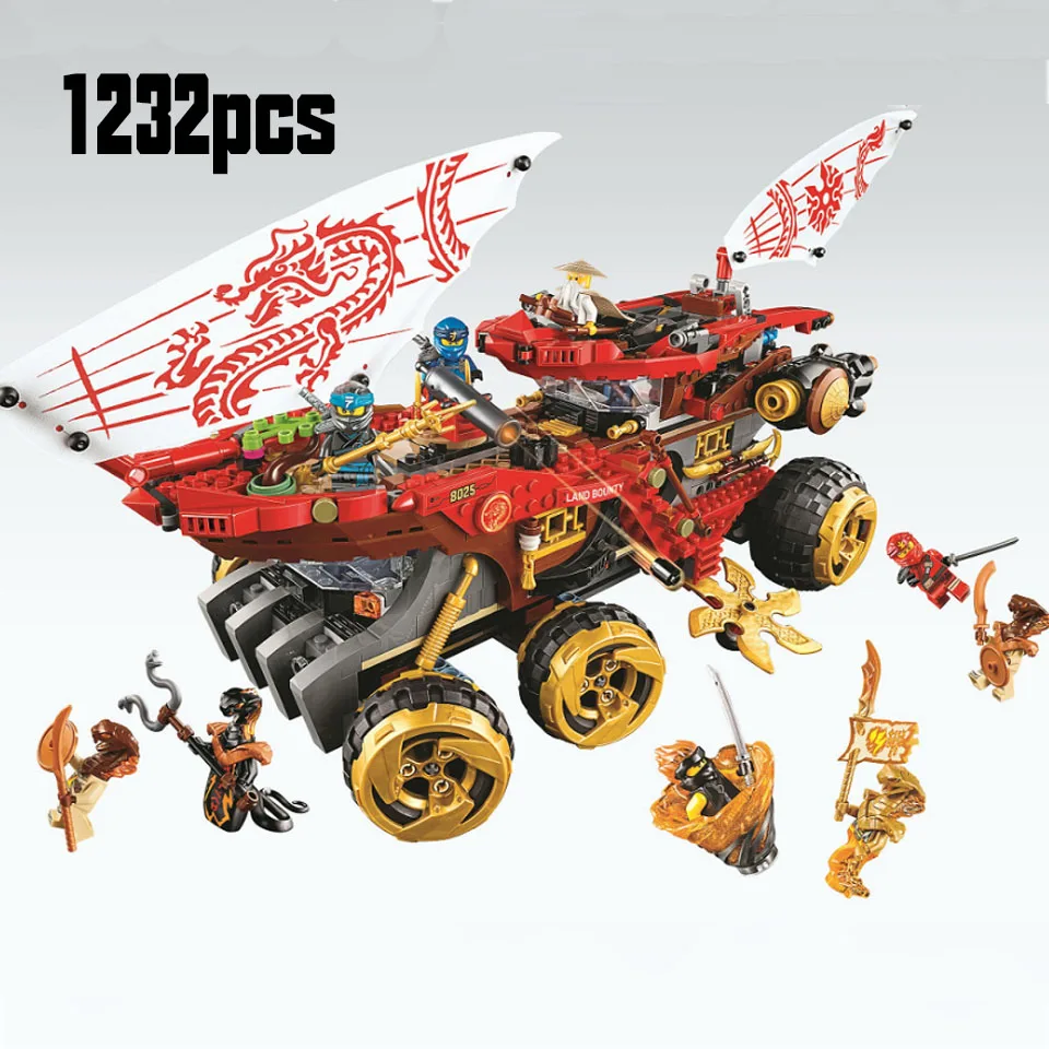 En stock 61029 858 pièces Ninja Land Bounty camion modèle blocs de construction compatibles Lepining 70677 Ninjagoes enfants jouet briques