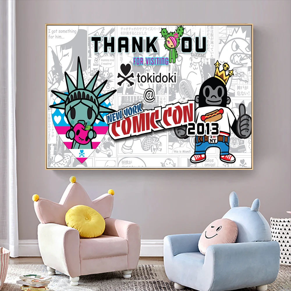 Изготовленный На Заказ токи доки плакат Wall Art Home Decor холст печати из шелковой