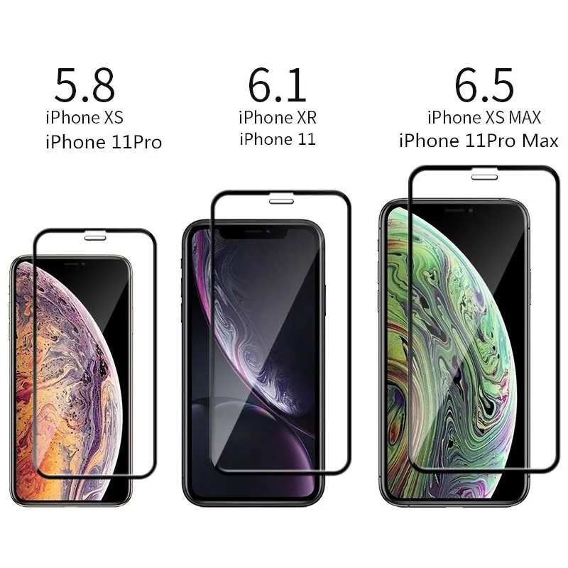  Volle Abdeckung Gehärtetem Glas Für iPhone 11 Pro Max XR XS Max Screen Protector Film Für iPhone X 