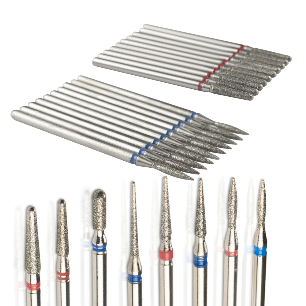 10pcs Milling Cutter For Manicure Diamond Nail Drill Bits Set Accessory Pedicure Machine Nail Bit Flies Gel Remover Cutter Tool 4