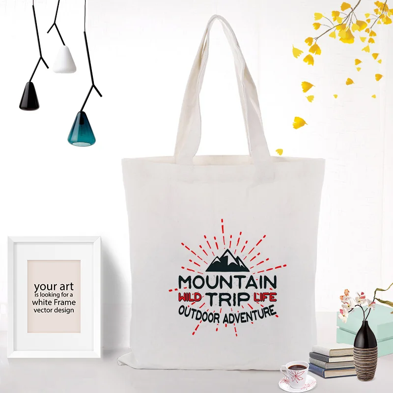Текстовый Тип Холщовая Сумка вместительная сумка для покупок сумка на заказ Печать текстовый логотип DIY ежедневное использование экологическая многоразовая утилизация