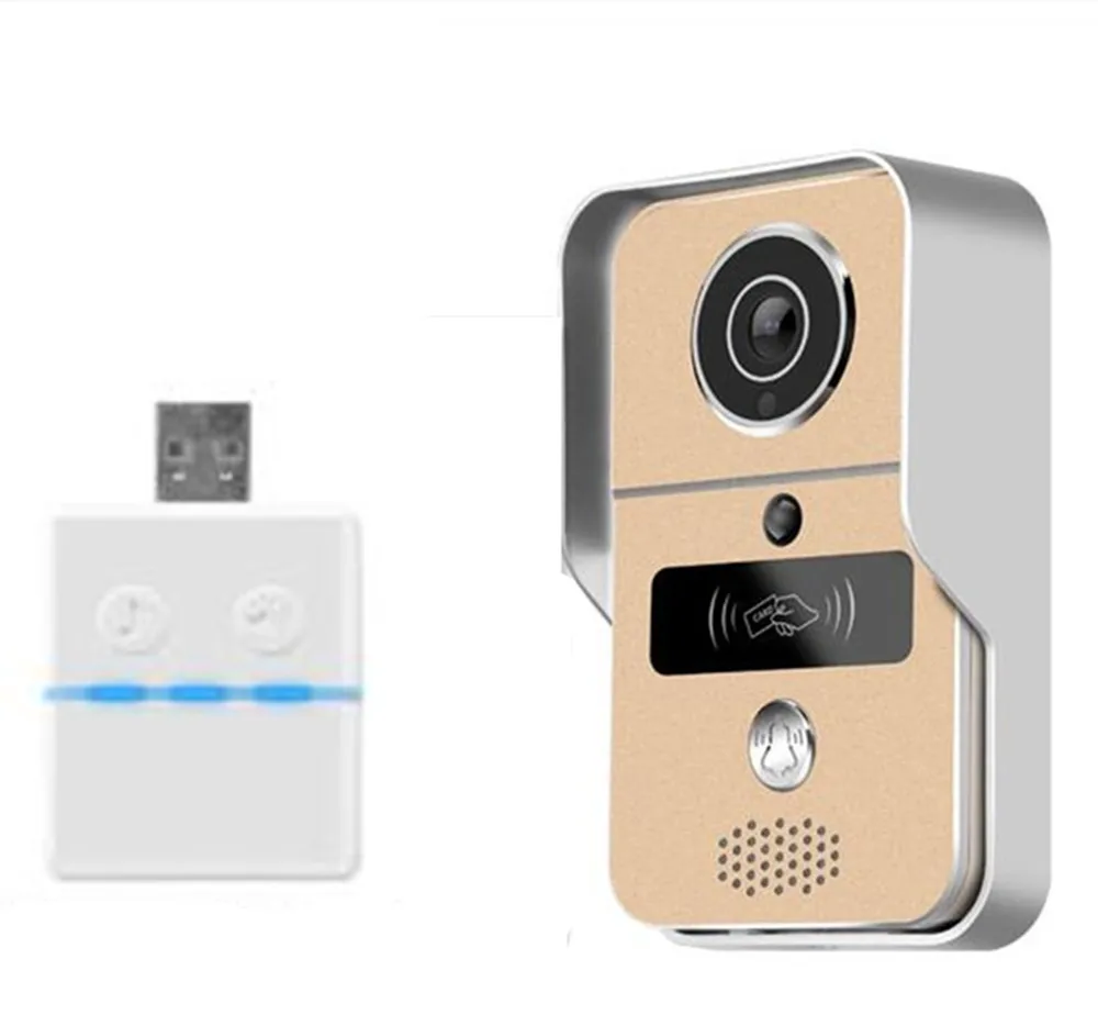720P беспроводной wifi-звонок P2P 150 градусов POE Видео дверной телефон - Цвет: golden