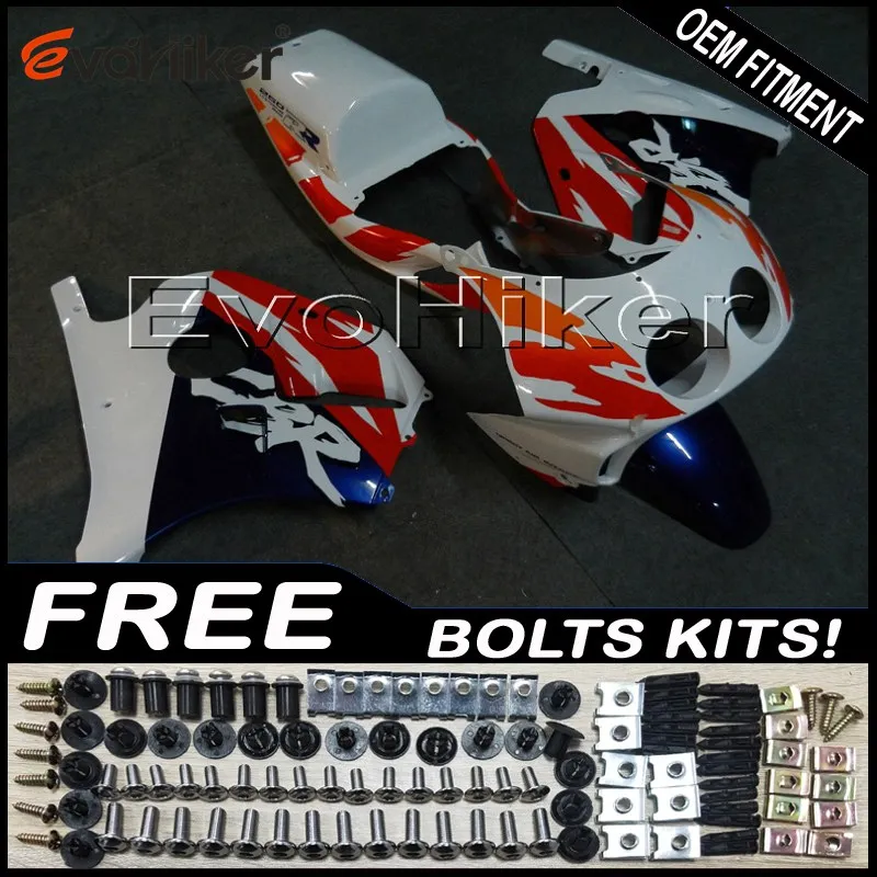 R Заказной обтекатель мотоцикла для CBR250RR MC22 1990-1999 ABS пластиковые мотоциклетные панели литьевой формы синий серебро+ подарки - Цвет: R