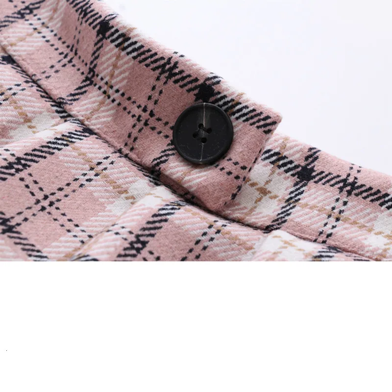 Британский плед выпускное платье трапециевидной формы Удобная шерстяная Высокая талия плиссированная юбка японский Harajuku решетки женская одежда