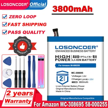 

LOSONCOER Large Capacity 3800mah MC-308695 Battery for Amazon MC-308695 58-000255 Batteries