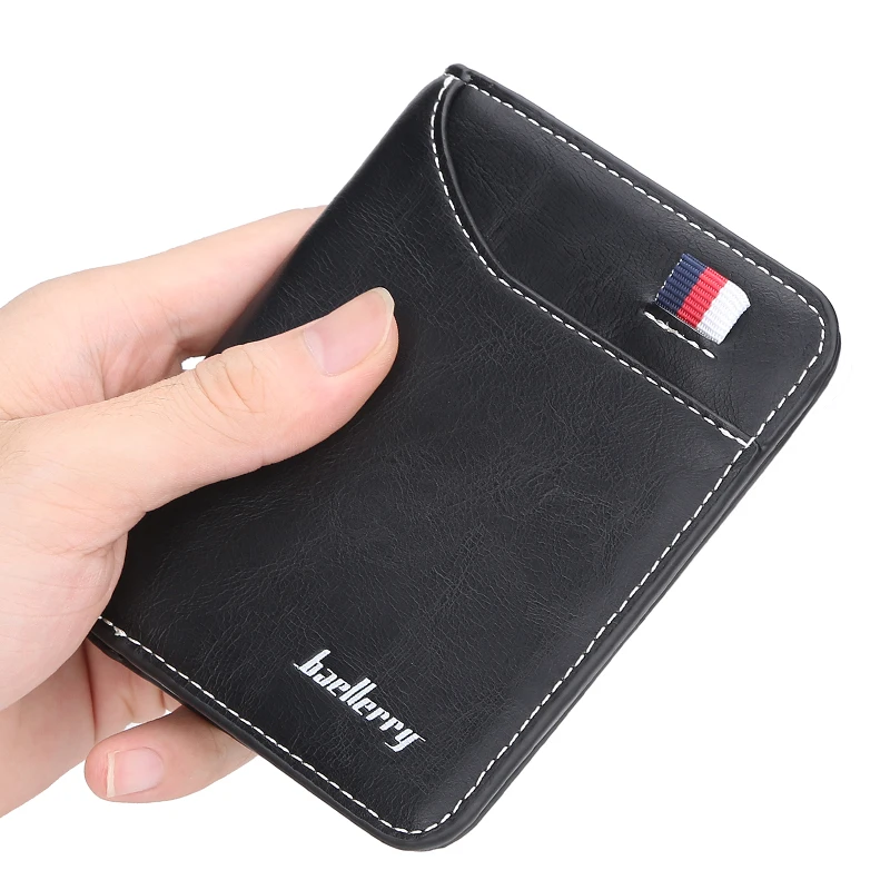 Baellerry твердый мужской кожаный короткий кошелек для мужчин Sim SD ID держатель кредитной карты мужской доллар сумка для денег маленькие мужские бумажники