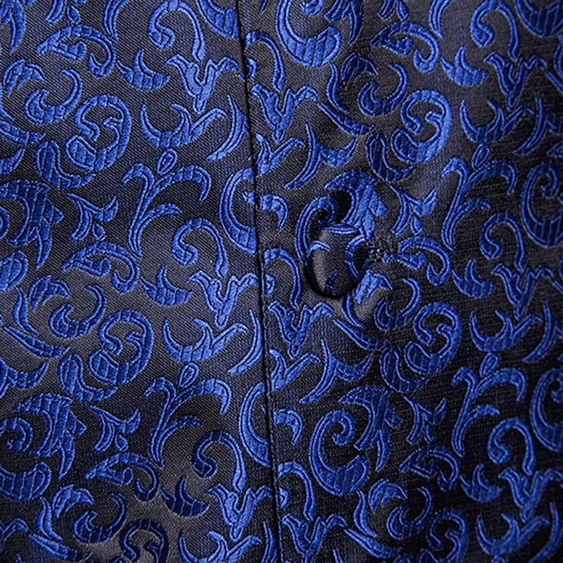 Plus size men smart casual suit vest Solid color single breasted design vest Small embroidered flowers pattern men's Vest Plus size men smart casual suit vest Solid color single breasted design vest Small embroidered flowers pattern men's Vest