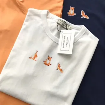 

2020ss FOX Printing Maison KITSUNE T Shirt Men Women 1:1 high quality T-shirts 100% Cotton Maison KITSUNE Summer Style Tees