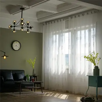 

Bird's Nest EmbroiderBlackout Curtains For Living room Double layer daisy elegant white Lace curtain for bedroom women customize