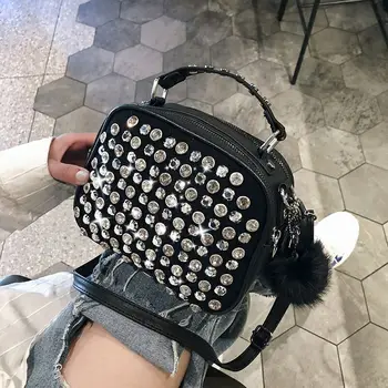 

Women Luxury Leather Handbag Famous Designer Ladies Shoulder Hand Bag 2020 New Girl Clutch Diamond Crossbody Bag