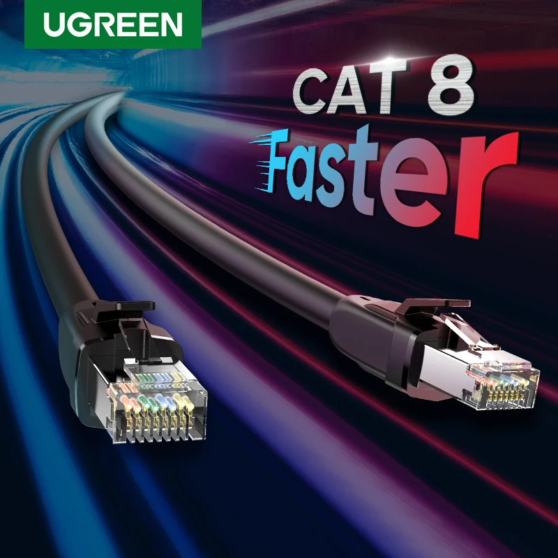 Ethernet-кабель Ugreen Cat8 RJ 45 Сетевой Кабель SFTP Lan RJ45 патч-корд для PlayStation PS 4 роутера