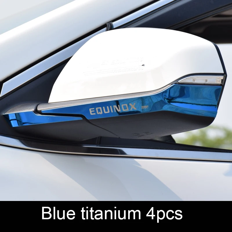 blue 4pcs Зеркало заднего вида с защитой от царапин из нержавеющей стали, декоративная накладка для Chevrolet Equinox - Цвет: blue 4pcs