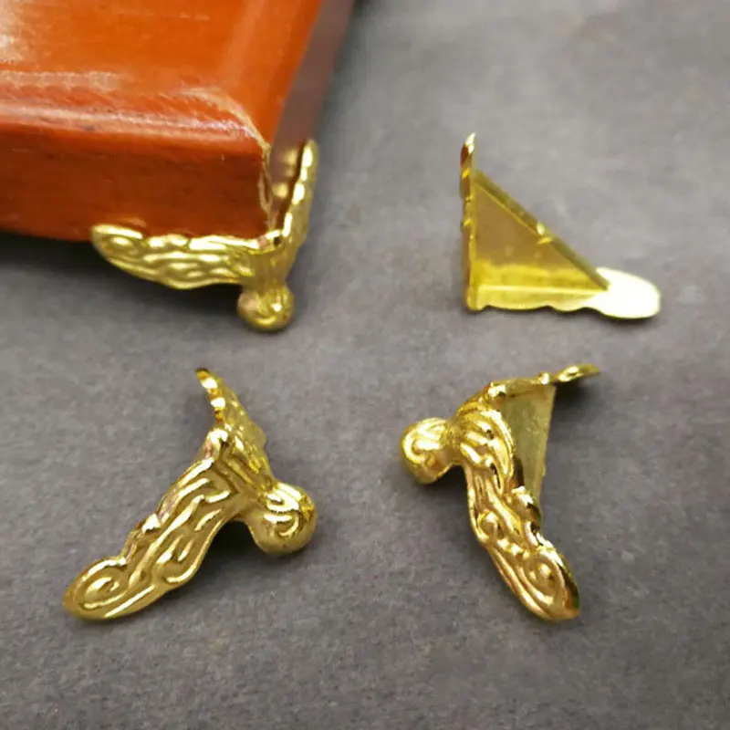 Furniture Corner Bracket 4 Pcs Antique Fashion Wood Case Decorative Feet Leg Gold