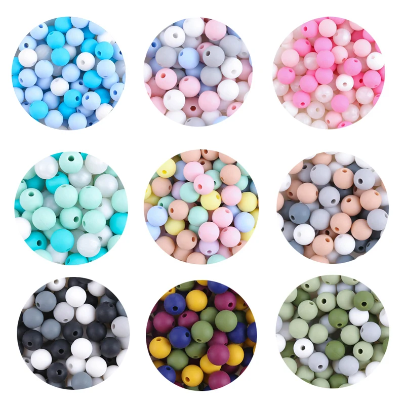 

9mm 1000pc Food Grade Silicone Beads Wholesale Perle Baby Accessories Childen's Goods Teething Toys DIY Key Chain Let's Make