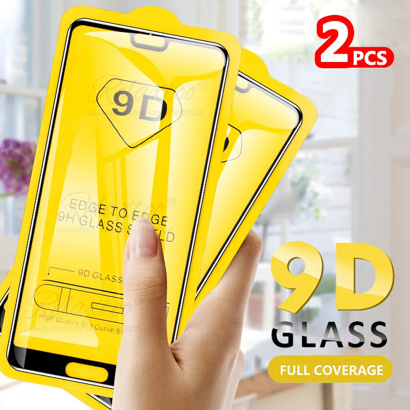 2-1 Uds 9D completa de la cubierta de vidrio templado para Huawei Mate 20 Lite P20 Pro Protector de pantalla en mate20 Lite p20lite p20pro película de seguridad