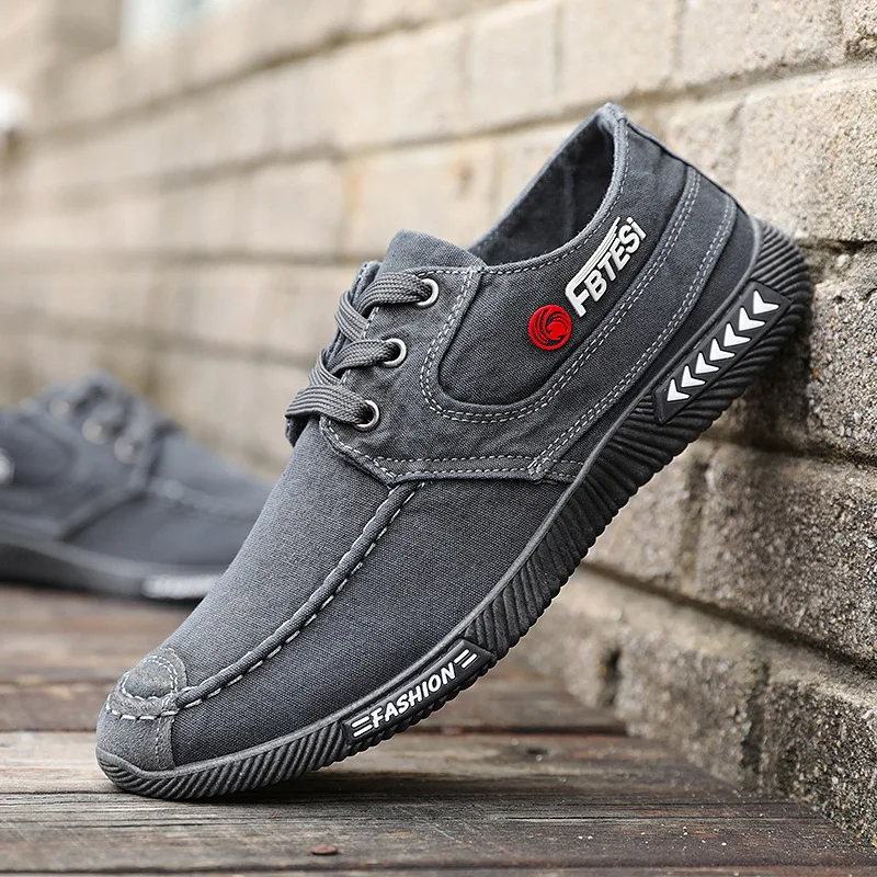 Мужская обувь модная джинсовая мужская повседневная обувь zapatillas hombre парусиновая обувь с дезодоратором дышащие спортивные туфли Мужская теннисная обувь - Цвет: gray