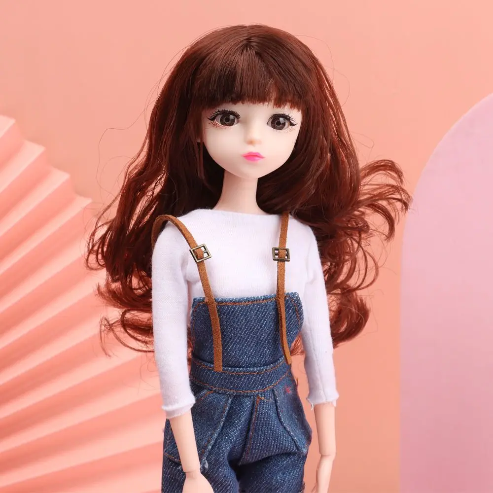 1/6 BJD Doll Head With Gold Brown Black Hair For 30cm Doll Joint 3D Eyes Europe Red DIY Head Wear for Ancient Doll Accessories
