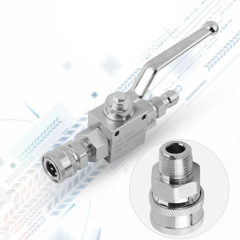 

Ball Valve Set Cleaning Washer 4500PSI High-Pressure Quick Plug Connect Fitting