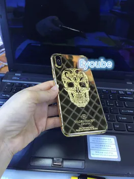 

2020 Hot Luxury Chassis Housing for phone X XS XS max Back Cover 24k Mirror Gold Battery Door with Logo+Buttons